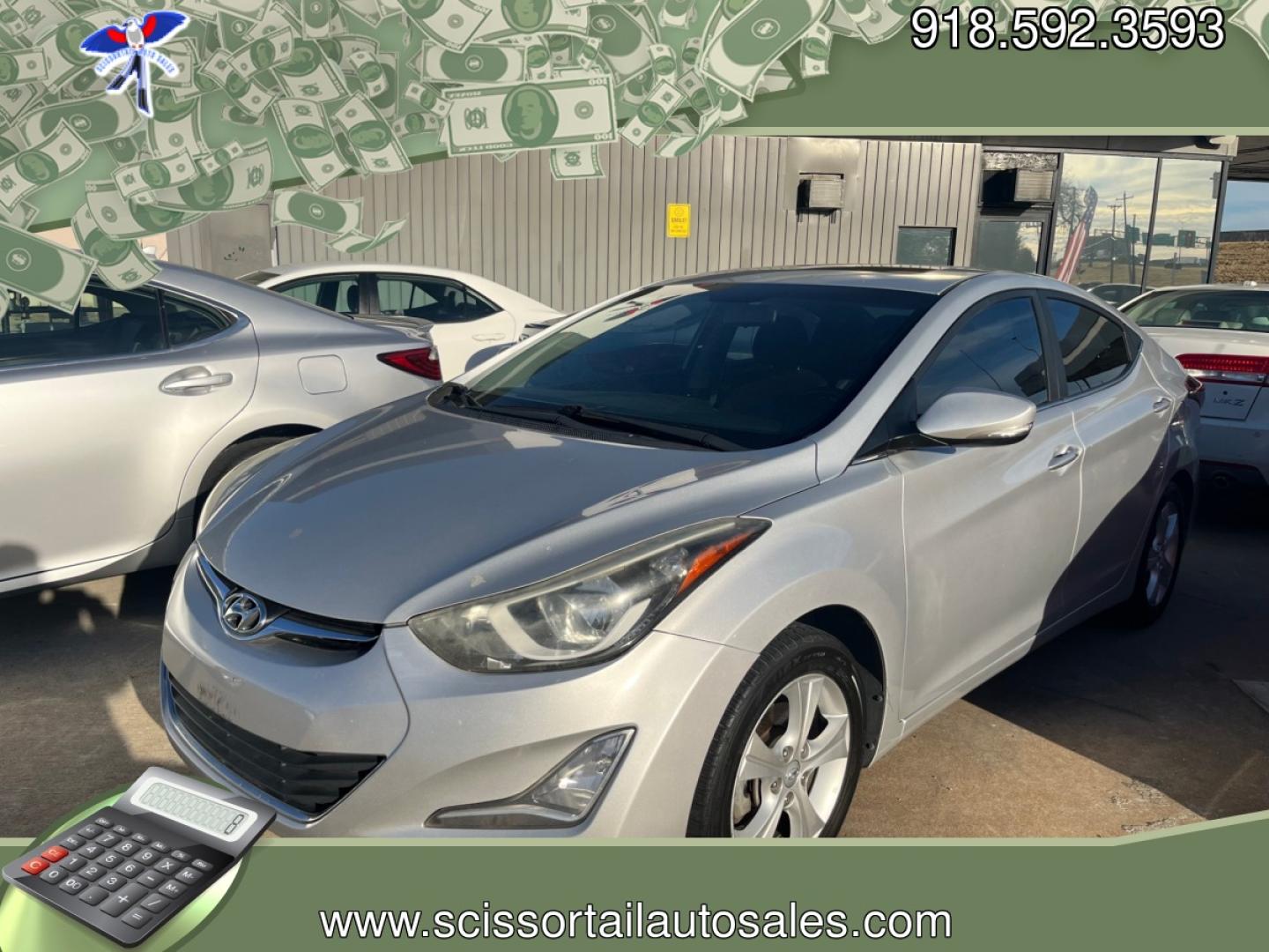 2016 SILVER HYUNDAI ELANTRA LIMITED; SE; Limited (KMHDH4AE4GU) with an 1.8L L4 DOHC 16V engine, 6-Speed Automatic transmission, located at 8101 E. Skelly Dr., Tulsa, OK, 74129, (918) 592-3593, 36.121891, -95.888802 - Photo#0